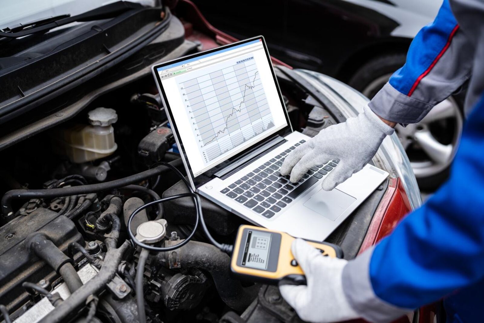 Reading a vehicle with a laptop and scan tool